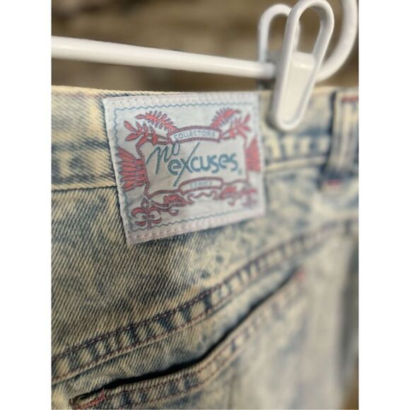 No Excuses NWT 90s Mom Light Acid Washed Jeans Pink Heart Detailed at Ankle Size - Picture 7 of 8